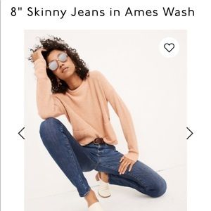 Madewell 8” Skinny Jeans in Ames Wash 25